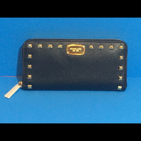 SOLD! Michael Kors Leather Navy Studded Wallet NWT - Picture 3 of 8